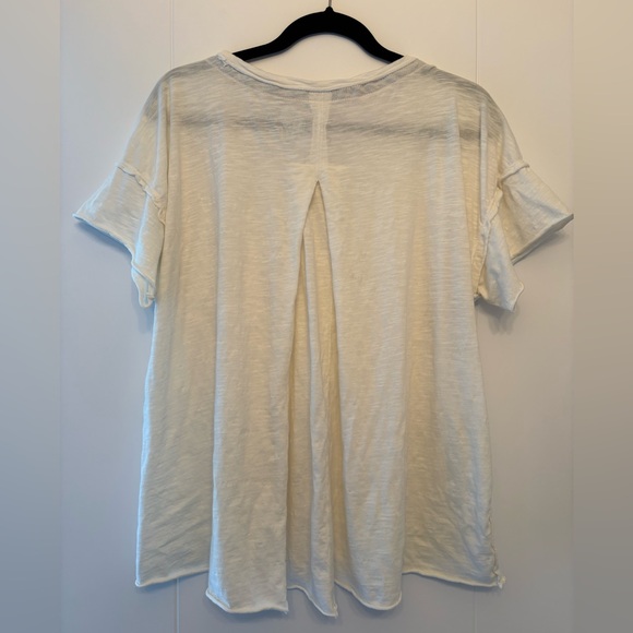 Anthropologie- PILCRO Cream Short Sleeve Top - Picture 4 of 4